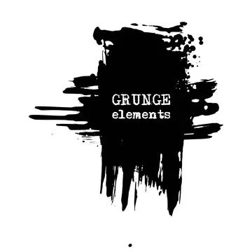 Vector splats splashes and blobs of black ink paint in different shapes drips Stock Illustration