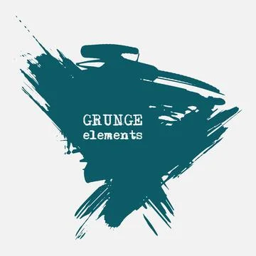 Vector splats splashes and blobs of blue ink paint in different shapes drips Stock Illustration