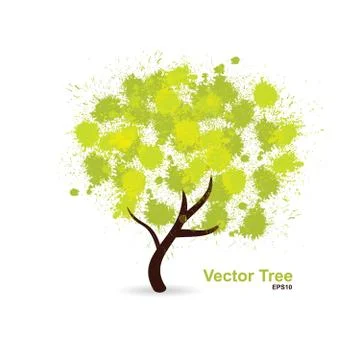 Vector splotch tree Stock Illustration