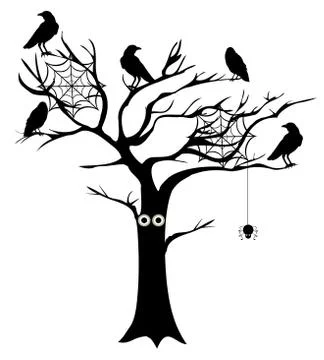 Vector Spooky Tree Stock Illustration