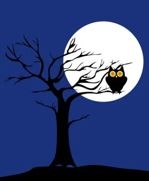 Vector Spooky Tree Stock Illustration