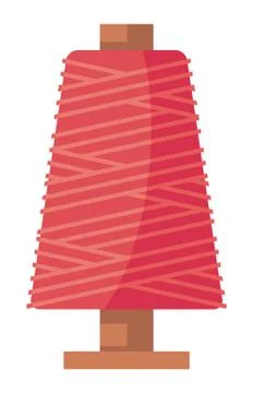 Vector spool of red threads isolated on white. Cartoon of spool sewing thread Illustrazione stock