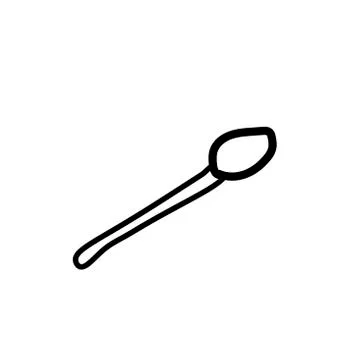 Vector spoon with a black line. Simple food and cooking illustration Stock Illustration