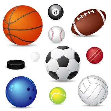 Vector sport balls. Stock Illustration