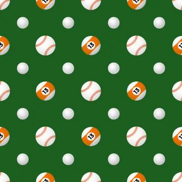 Vector sport balls seamless pattern. Stock-Illustration