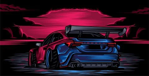 Vector sport car with colloring Stock Illustration