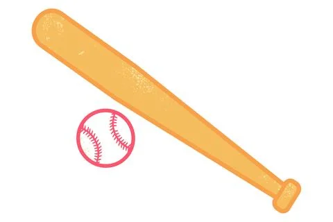 Vector sport icon for baseball with bat and ball. Vintage vector emblem for.. Stock Illustration