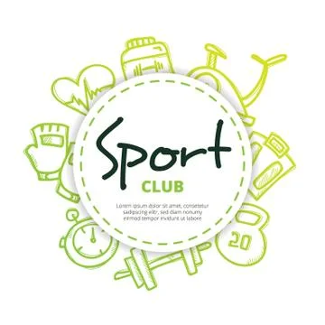 Vector sport icons circle composition. Stock Illustration