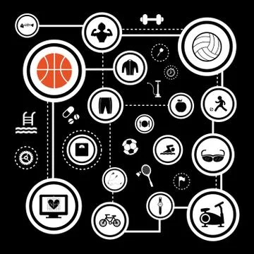 Vector sports icon set Stock Illustration