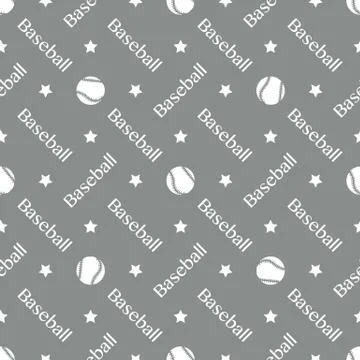 Vector sports seamless pattern with baseball balls Stock Illustration