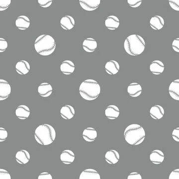 Vector sports seamless pattern with baseball balls イラスト素材
