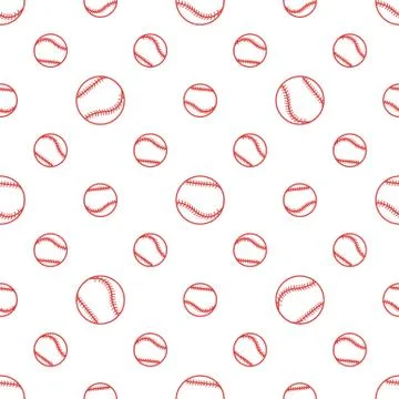 Vector sports seamless pattern with baseball balls イラスト素材
