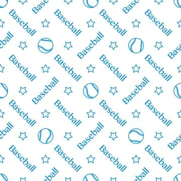 Vector sports seamless pattern with baseball balls Illustrazione stock