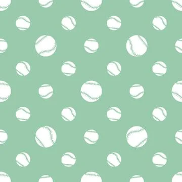 Vector sports seamless pattern with baseball balls Stock Illustration