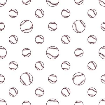 Vector sports seamless pattern with baseball balls イラスト素材