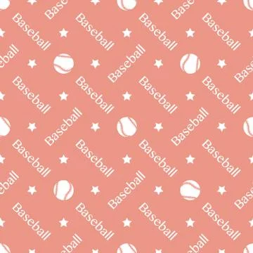 Vector sports seamless pattern with baseball balls Illustrazione stock