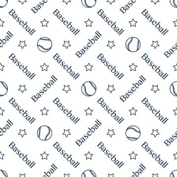 Vector sports seamless pattern with baseball balls Illustrazione stock