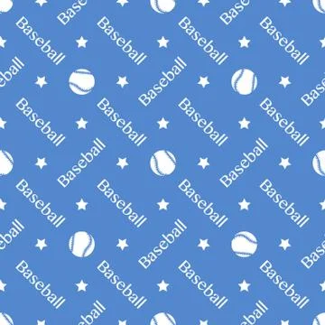 Vector sports seamless pattern with baseball balls Stock Illustration