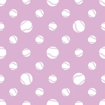Vector sports seamless pattern with baseball balls Stock Illustration