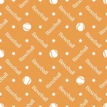Vector sports seamless pattern with baseball balls Stock Illustration