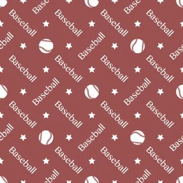Vector sports seamless pattern with baseball balls Illustrazione stock