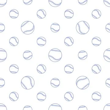 Vector sports seamless pattern with baseball balls Illustrazione stock