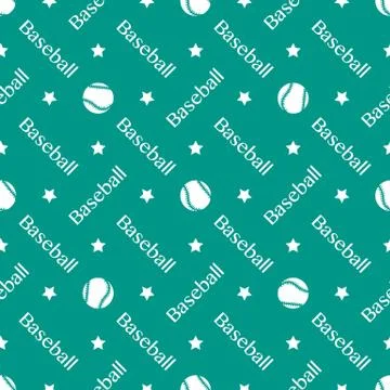 Vector sports seamless pattern with baseball balls Illustrazione stock