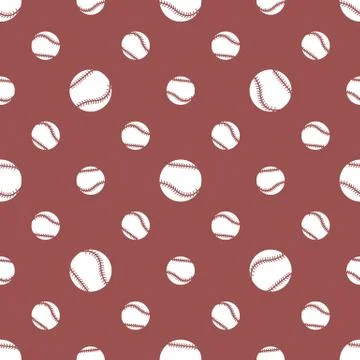 Vector sports seamless pattern with baseball balls イラスト素材