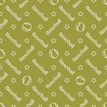 Vector sports seamless pattern with baseball balls Stock Illustration