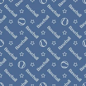 Vector sports seamless pattern with baseball balls イラスト素材
