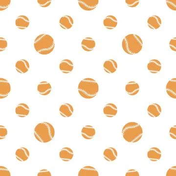 Vector sports seamless pattern with baseball balls Ilustração Stock