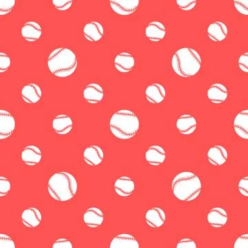 Vector sports seamless pattern with baseball balls Stock Illustration