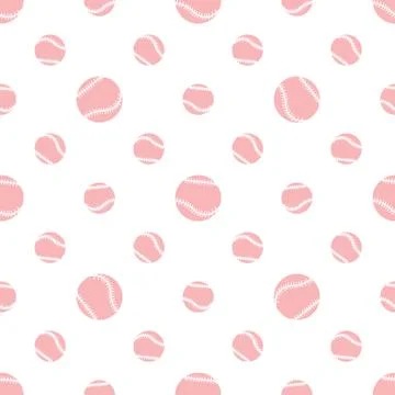 Vector sports seamless pattern with baseball balls Stock Illustration