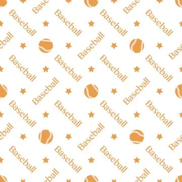 Vector sports seamless pattern with baseball balls Stock Illustration