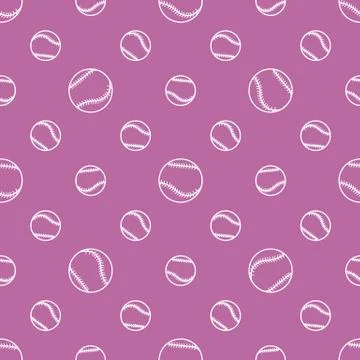 Vector sports seamless pattern with baseball balls Stock Illustration