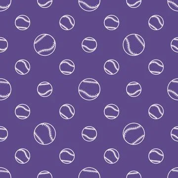 Vector sports seamless pattern with baseball balls イラスト素材