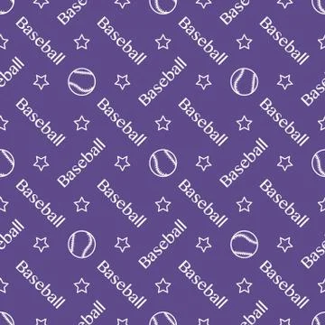Vector sports seamless pattern with baseball balls Illustrazione stock