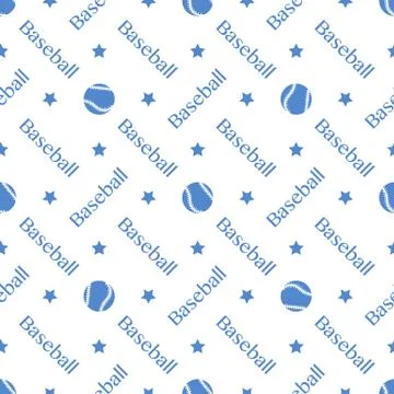 Vector sports seamless pattern with baseball balls Stock Illustration