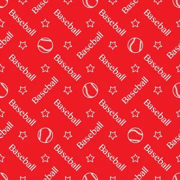 Vector sports seamless pattern with baseball balls イラスト素材
