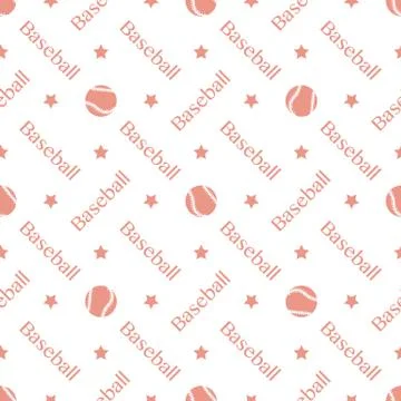 Vector sports seamless pattern with baseball balls Illustrazione stock