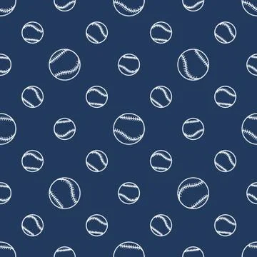 Vector sports seamless pattern with baseball balls イラスト素材