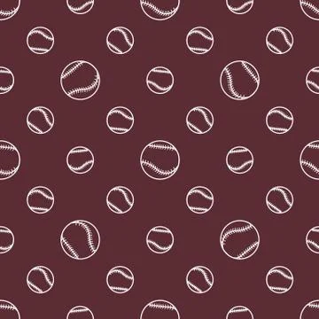 Vector sports seamless pattern with baseball balls Illustrazione stock