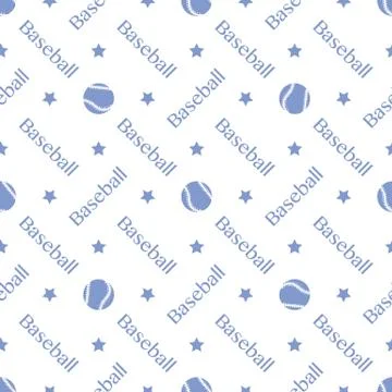 Vector sports seamless pattern with baseball balls Illustrazione stock