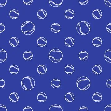 Vector sports seamless pattern with baseball balls Illustrazione stock