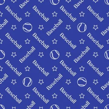 Vector sports seamless pattern with baseball balls Stock Illustration