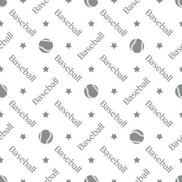 Vector sports seamless pattern with baseball balls Illustrazione stock