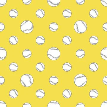 Vector sports seamless pattern with baseball balls Stock Illustration