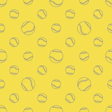 Vector sports seamless pattern with baseball balls Illustrazione stock