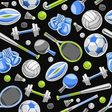 Vector Sports Seamless Pattern Stock Illustration