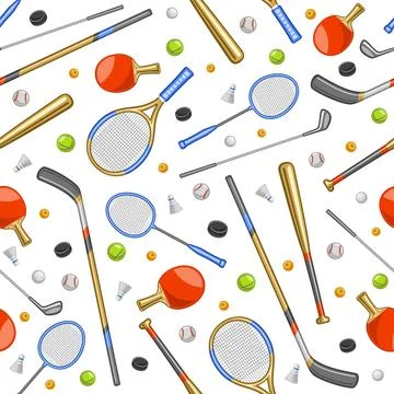 Vector Sports Seamless Pattern Stock Illustration